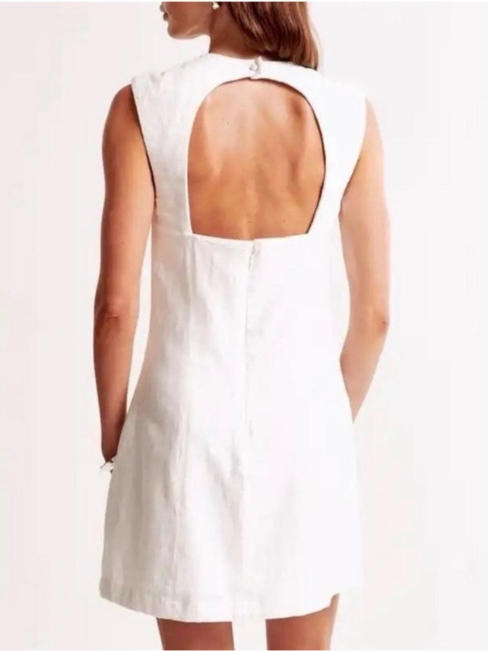 Abercrombie & Fitch Linen Blend Open Back Mini Dress - Picture 2 of 5